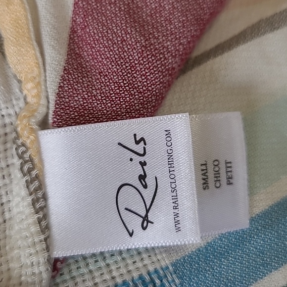 Rails 'Becca' Long-Sleeve Faux-Wrap Dress in Cusco Stripe - Size S - Picture 8 of 10